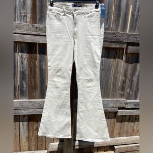 Hollister Cream Flare Wide Leg Jeans D4